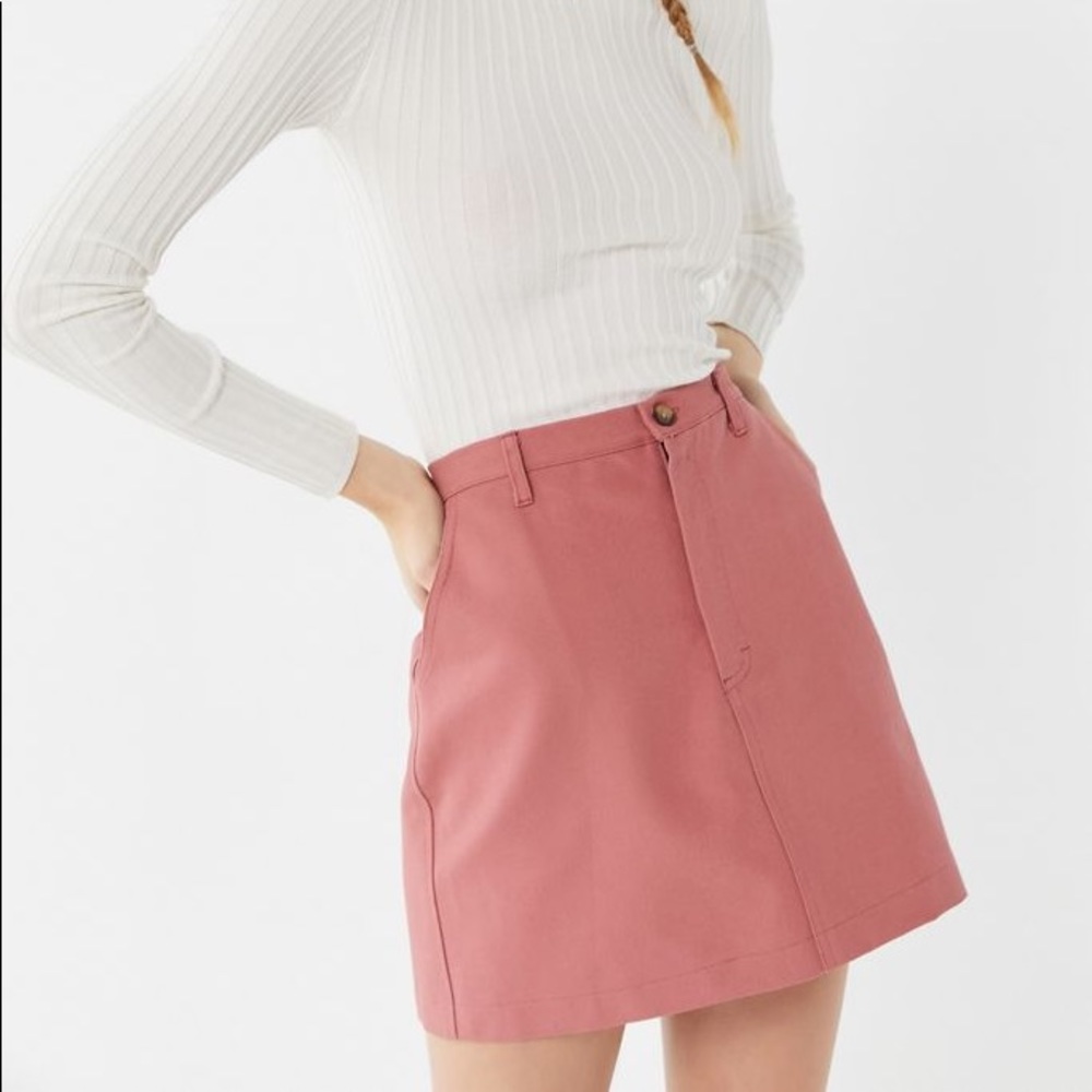 Urban outfitters pink utility mini skirt